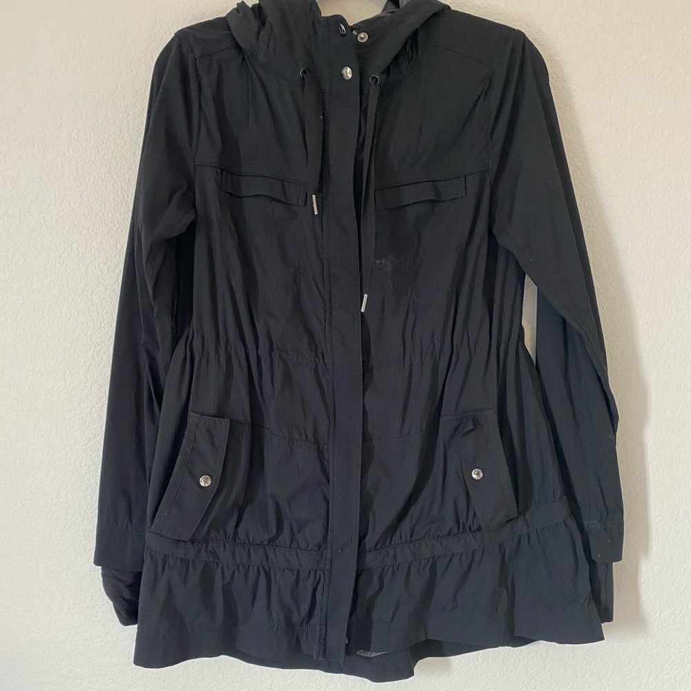 Black lululemon hooded rain jacket